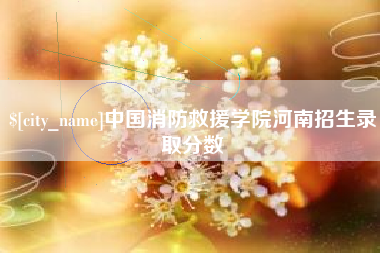 江门中国消防救援学院河南招生录取分数