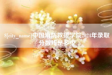 江门中国消防救援学院2024年录取分数线是多少