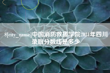 江门中国消防救援学院2021年四川录取分数线是多少