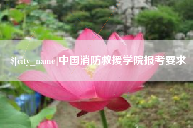 江门中国消防救援学院报考要求