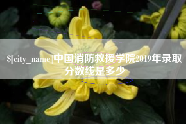江门中国消防救援学院2019年录取分数线是多少