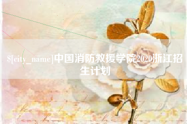 江门中国消防救援学院2020浙江招生计划