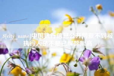 江门中国执行信息公开网查不到被执行人是不是已解除限高