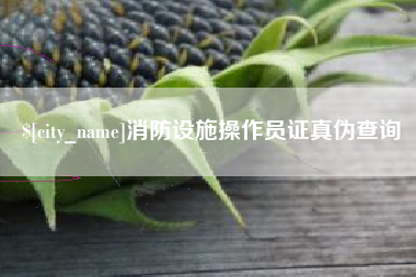 江门消防设施操作员证真伪查询