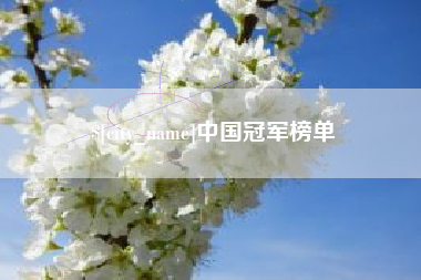 江门中国冠军榜单