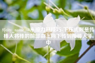 江门60米接力赛技巧-下压式则是传棒人将棒的前部由上向下传到接棒人手中
