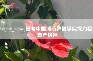 江门报考中国消防救援学院视力检查严格吗